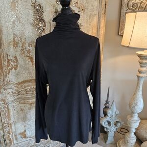 Elegant Black Stretch Turtleneck Top XXL